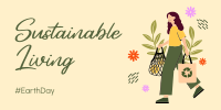 Sustainable Living Twitter Post Design