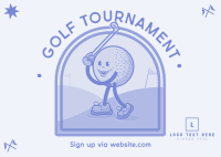 Retro Golf Tournament Postcard