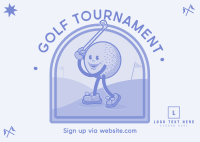 Retro Golf Tournament Postcard Design