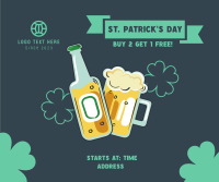 Saint Patrick Beer Illustration Facebook Post Image Preview