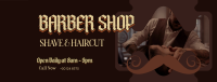 Retro Barber Shop Facebook Cover Image Preview