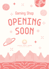 Pixel Space Shop Opening Flyer