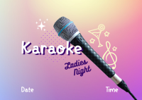 Karaoke Ladies Night Postcard Design