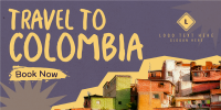 Travel to Colombia Paper Cutouts Twitter Post