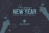 New Year Toast Greeting Pinterest Cover