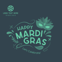 Mardi Gras Mask Linkedin Post Design