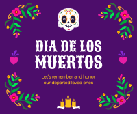 Floral Dia De Los Muertos Facebook Post