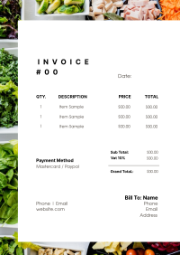 Sweet Buffet Invoice