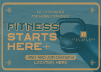 Geometric Fitness Gym Postcard