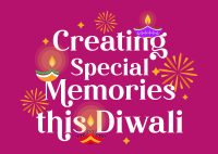 Diya Diwali Wishes Postcard
