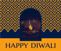 Intricate Diwali Temple Facebook Post Design