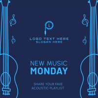 New Music Monday Guitar Vector Instagram Post