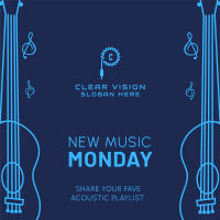 New Music Monday Guitar Vector Instagram Post Image Preview