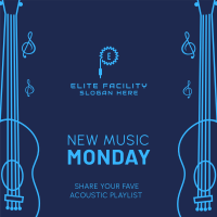 New Music Monday Guitar Vector Instagram Post Image Preview