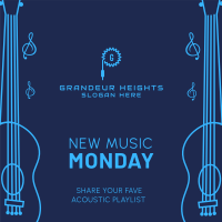 New Music Monday Guitar Vector Instagram Post Image Preview