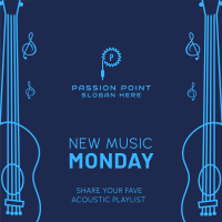 New Music Monday Guitar Vector Instagram Post Image Preview