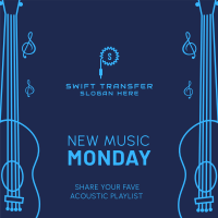 New Music Monday Guitar Vector Instagram Post Image Preview