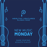 New Music Monday Guitar Vector Instagram Post Image Preview