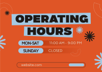  Quirky Operating Hours Postcard