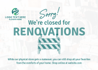 Closed for Renovations Postcard