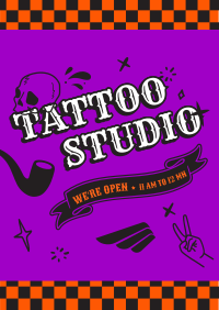 Checkerboard Tattoo Studio Flyer