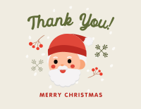 Cute Christmas Santa Thank You Card Image Preview