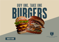 Double Burgers Promo Postcard