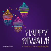 Diwali Floating Lanterns Instagram Post Design