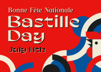 Bastille Day Geometric Postcard Image Preview