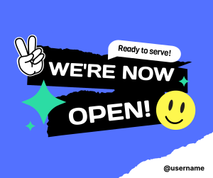 We're Open Stickers Facebook Post Image Preview