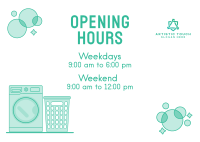 Laundry Shop Hours Postcard