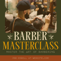 Retro Barber Masterclass Linkedin Post Design