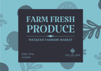 Farmers Market Produce Postcard