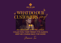 Luxury Fashion Testimonial Postcard