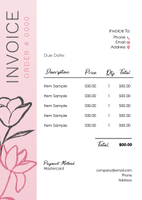 Floral Brush Outline Invoice
