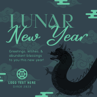 Lunar Dragon Linkedin Post Design