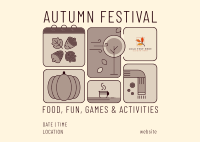 Fall Festival Calendar Postcard