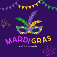 Mardi Gras Mask Instagram Post