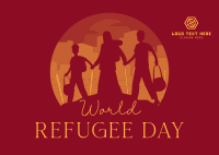 Refugees Silhouette Postcard Design