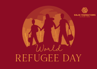 Refugees Silhouette Postcard Image Preview