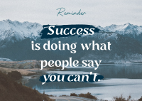 Success Motivational Quote Postcard