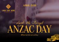 Silhouette Anzac Day Postcard