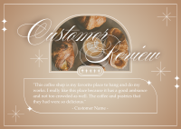 Testimonials Coffee Review Postcard Design