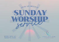 Sunday Worship Postcard Design