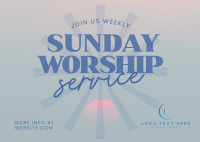 Sunday Worship Postcard
