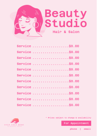 Beauty Studio Menu Image Preview