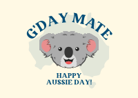 Happy Aussie Koala Postcard Design