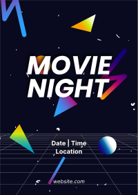 Movie Night Retro Poster