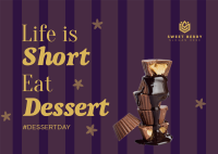 Dessert Life Quote Postcard Image Preview