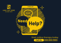 Online Therapy Consultation Postcard